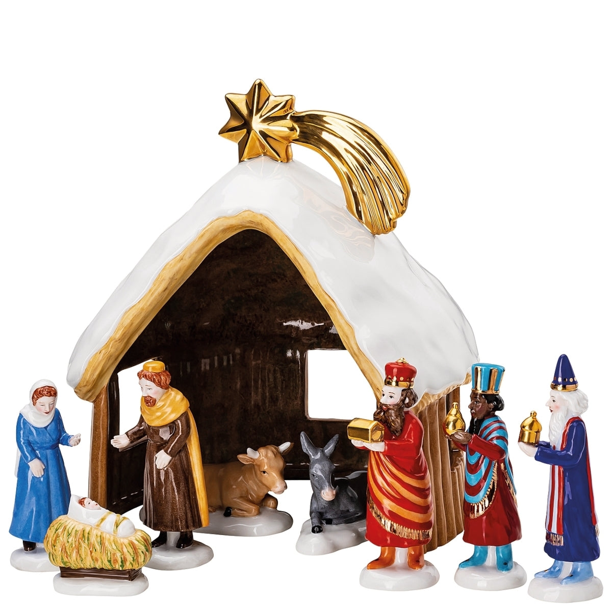 Hutschenreuther Weihnachtskrippe Krippenfigur Set Ochse Esel - Produktbild 2