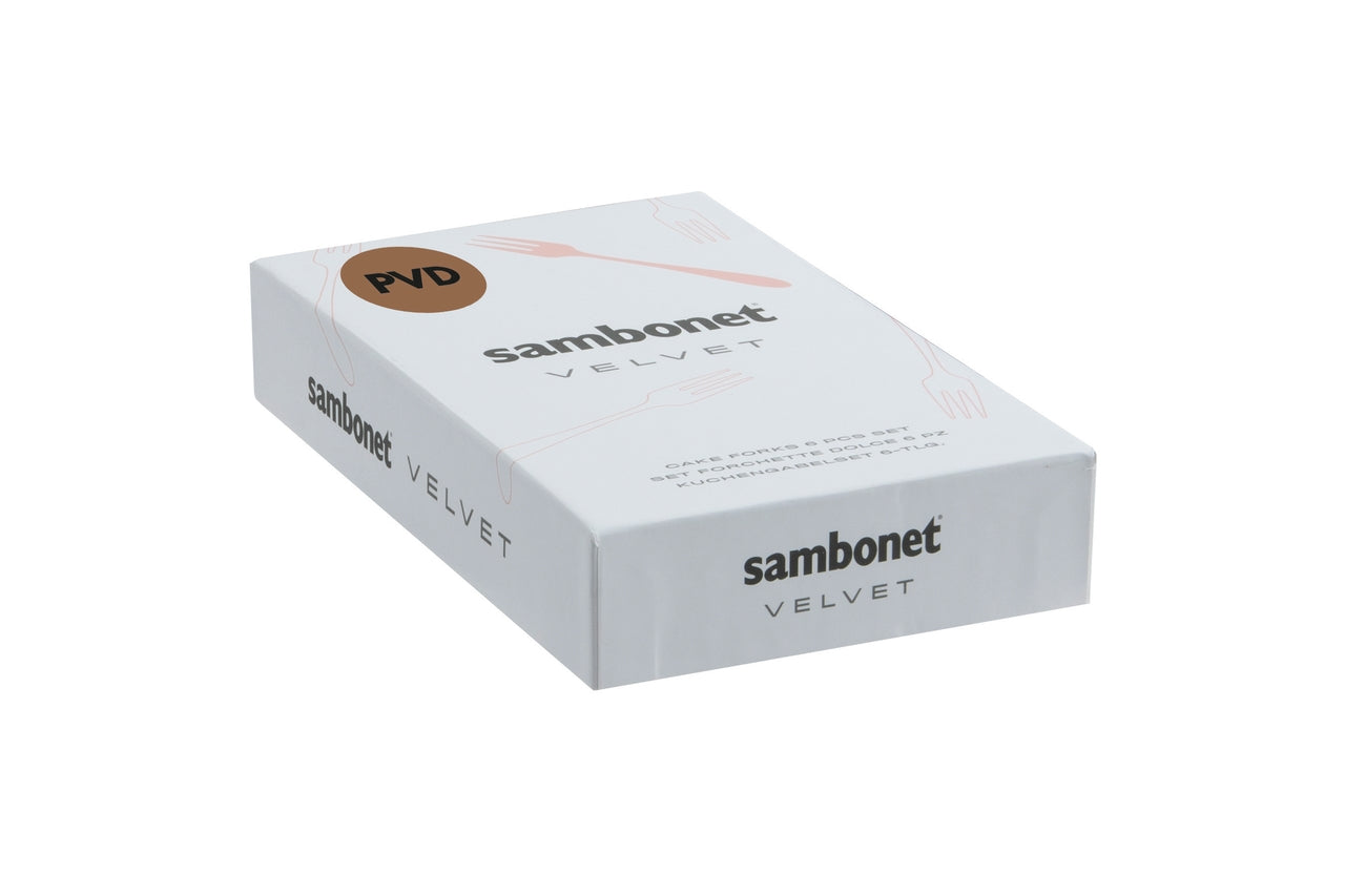 Sambonet Velvet Edelstahl/PVD 2Black Kuchengabeln Set 6 - Produktbild 2