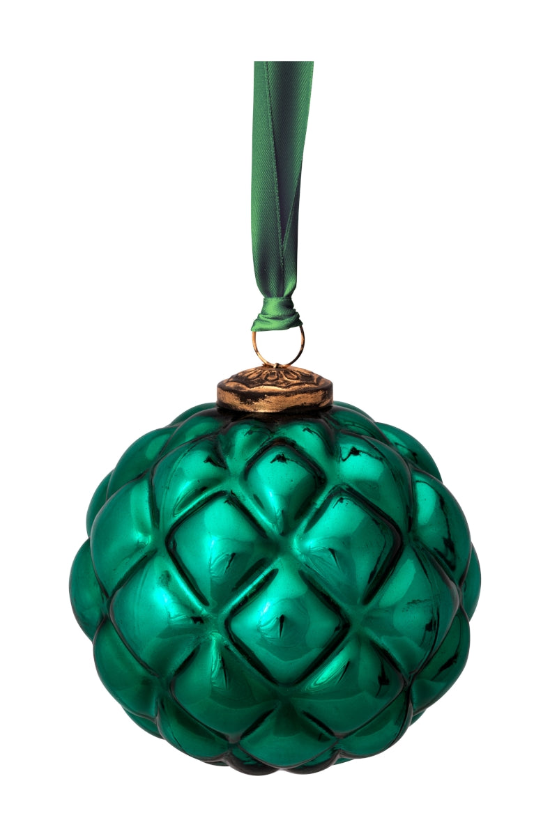 PIP STUDIO Ornament Glass Baumanhänger dark Green 12,5 cm