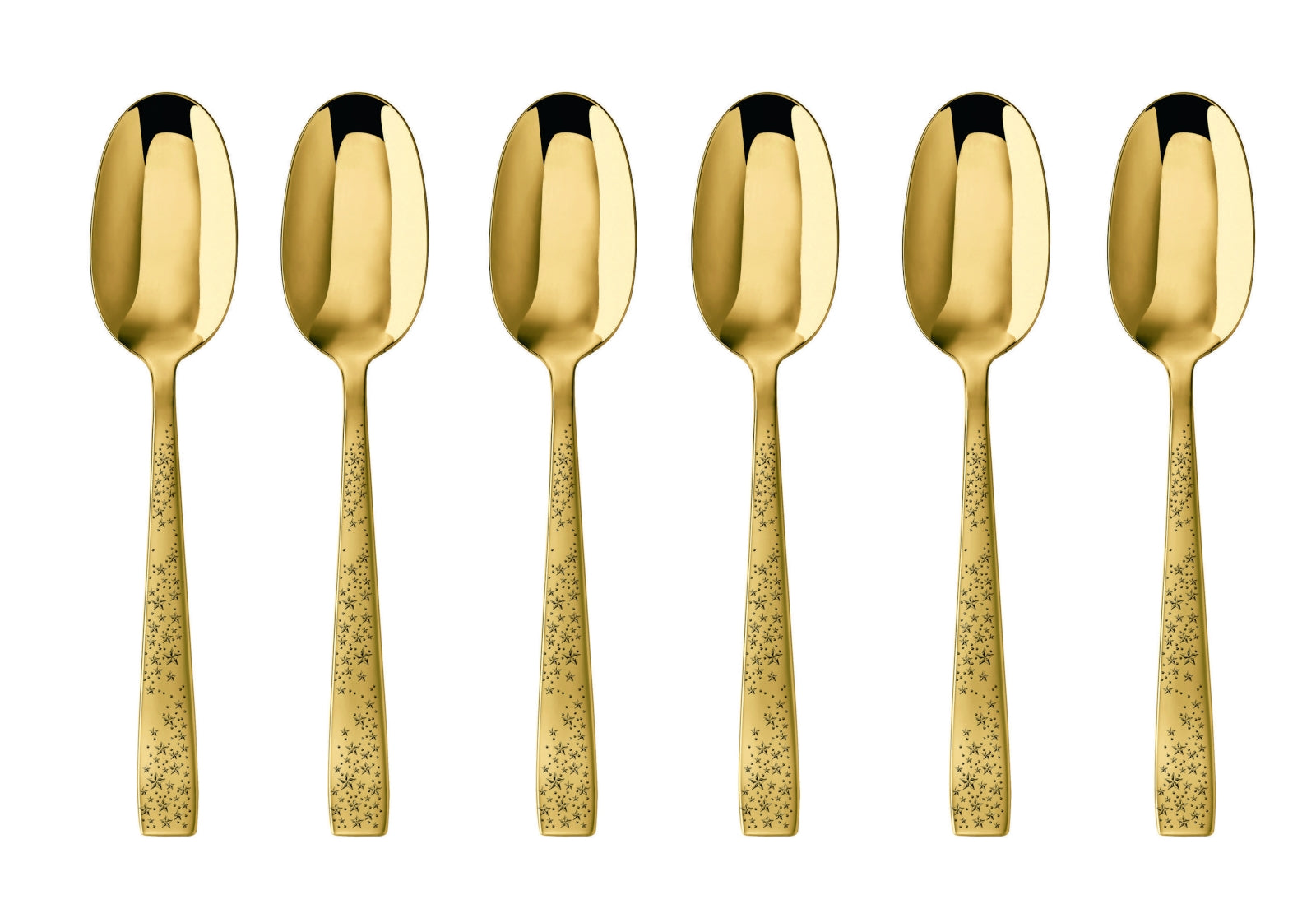 Sambonet Cometa Edelstahl/PVD Gold Mokkalöffel Set 6