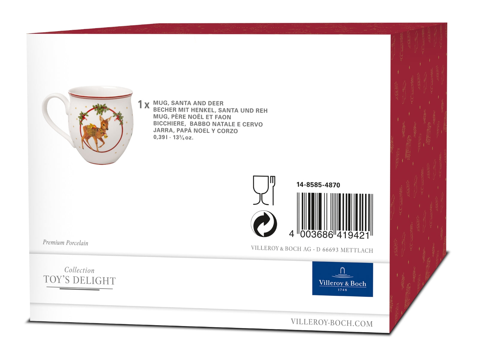 Villeroy & Boch Toy's Delight Becher mit Henkel Santa u. Reh 0,44l - Produktbild 6