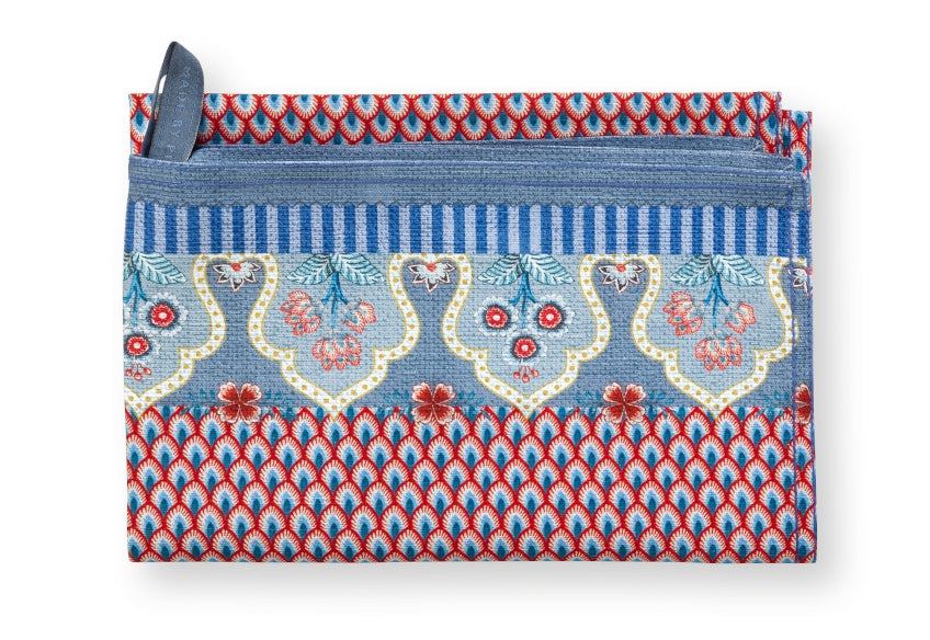 PIP STUDIO Flower Festival Geschirrtuch Blue-rot 50 x 70 cm - Produktbild 3