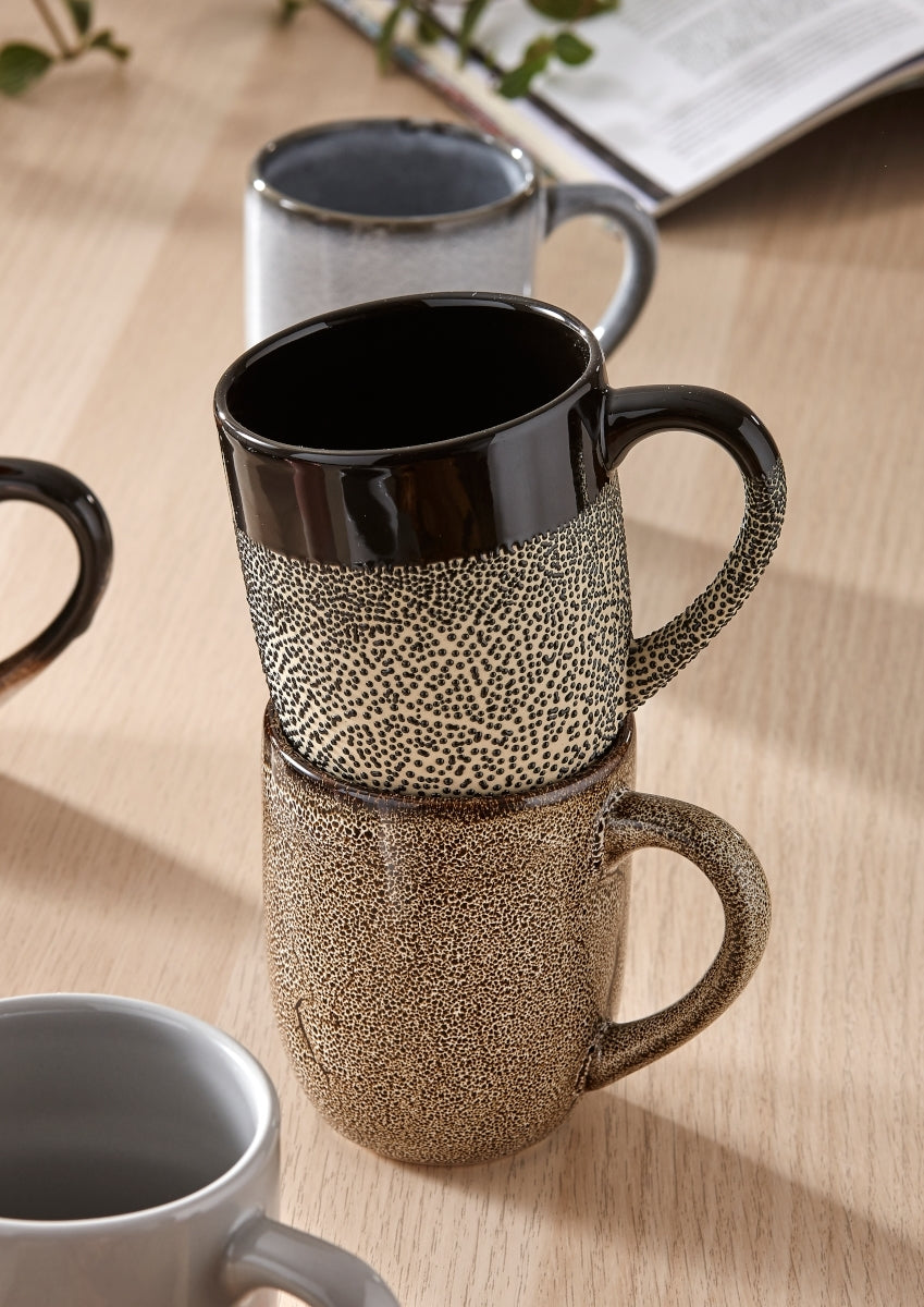 ladelle CAFE Becher mit Henkel strukturiert schwarz 0,3 l - Produktbild 5