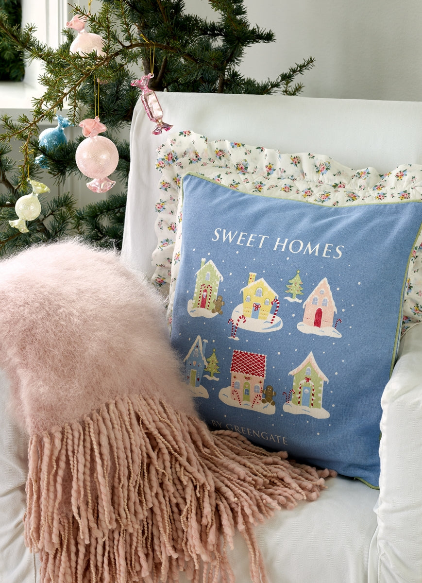 Greengate Laura Stoffserv. mit Spitze dusty blue 40 x 40 cm - Produktbild 4