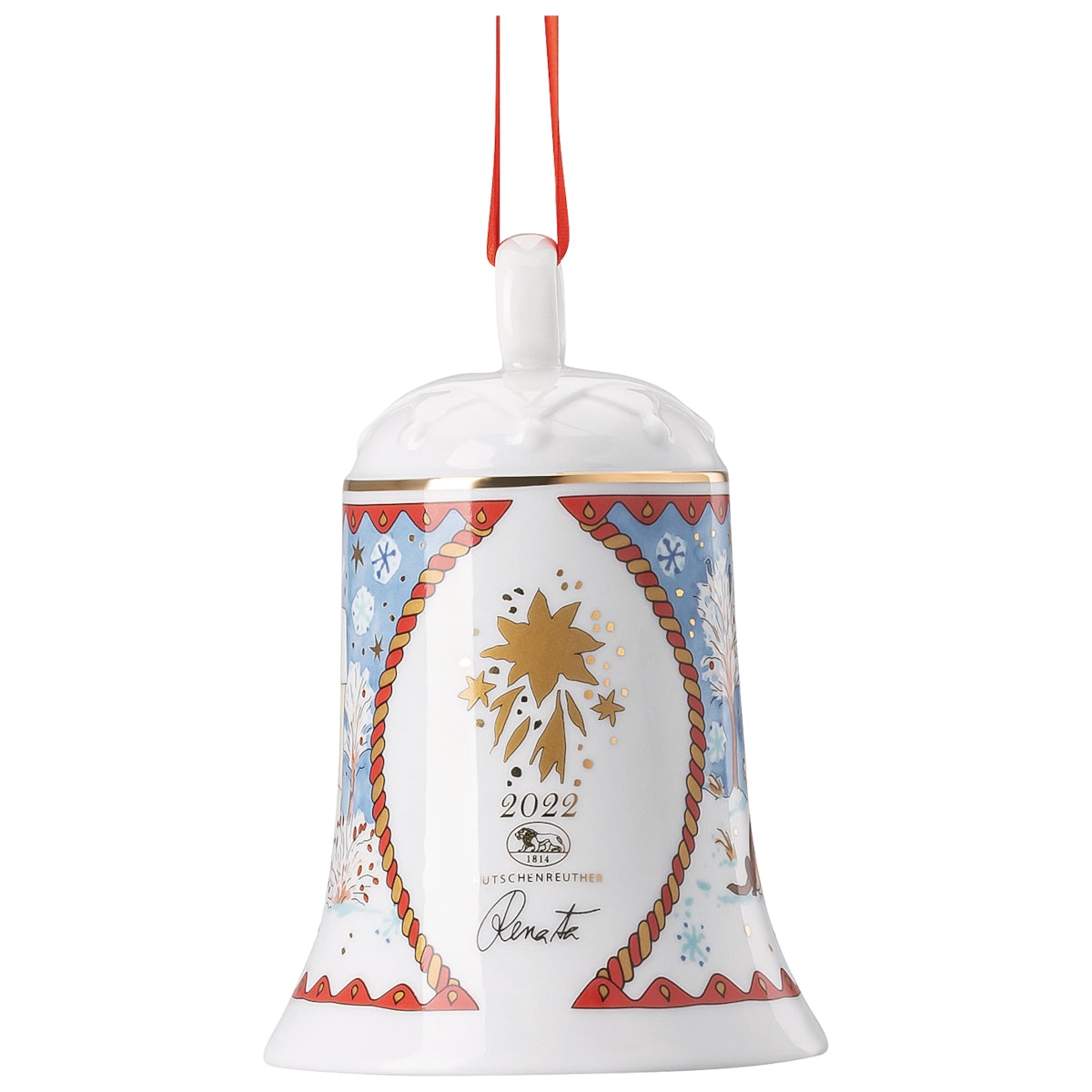 Hutschenreuther Sammelserie 2022 Porzellanglocke 12cm Weihnachtsa. - Produktbild 2