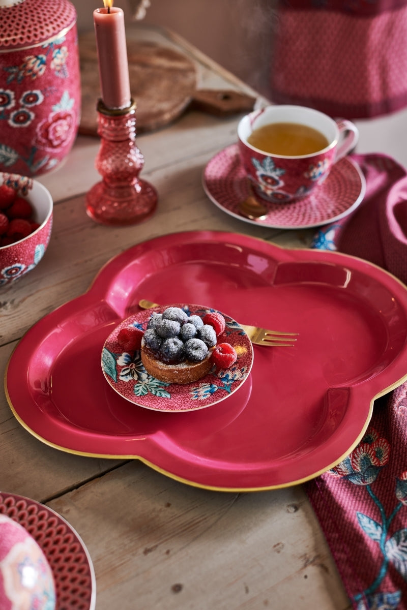 PIP STUDIO Flower Festival Frühstückst. Deco dark pink 21 cm - Produktbild 5