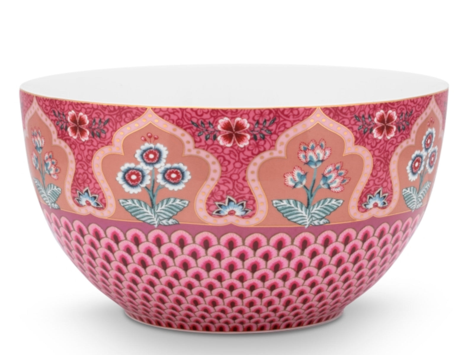 PIP STUDIO Flower Festival scallop deco Bowl dark pink 18 cm - Produktbild 2