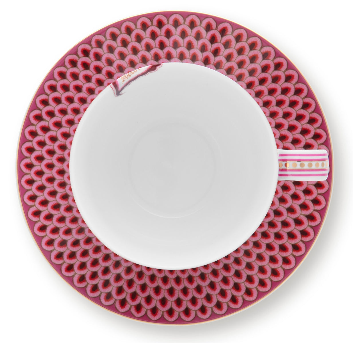 PIP STUDIO Flower Festival Tasse mit Untert. dark pink 280ml - Produktbild 2