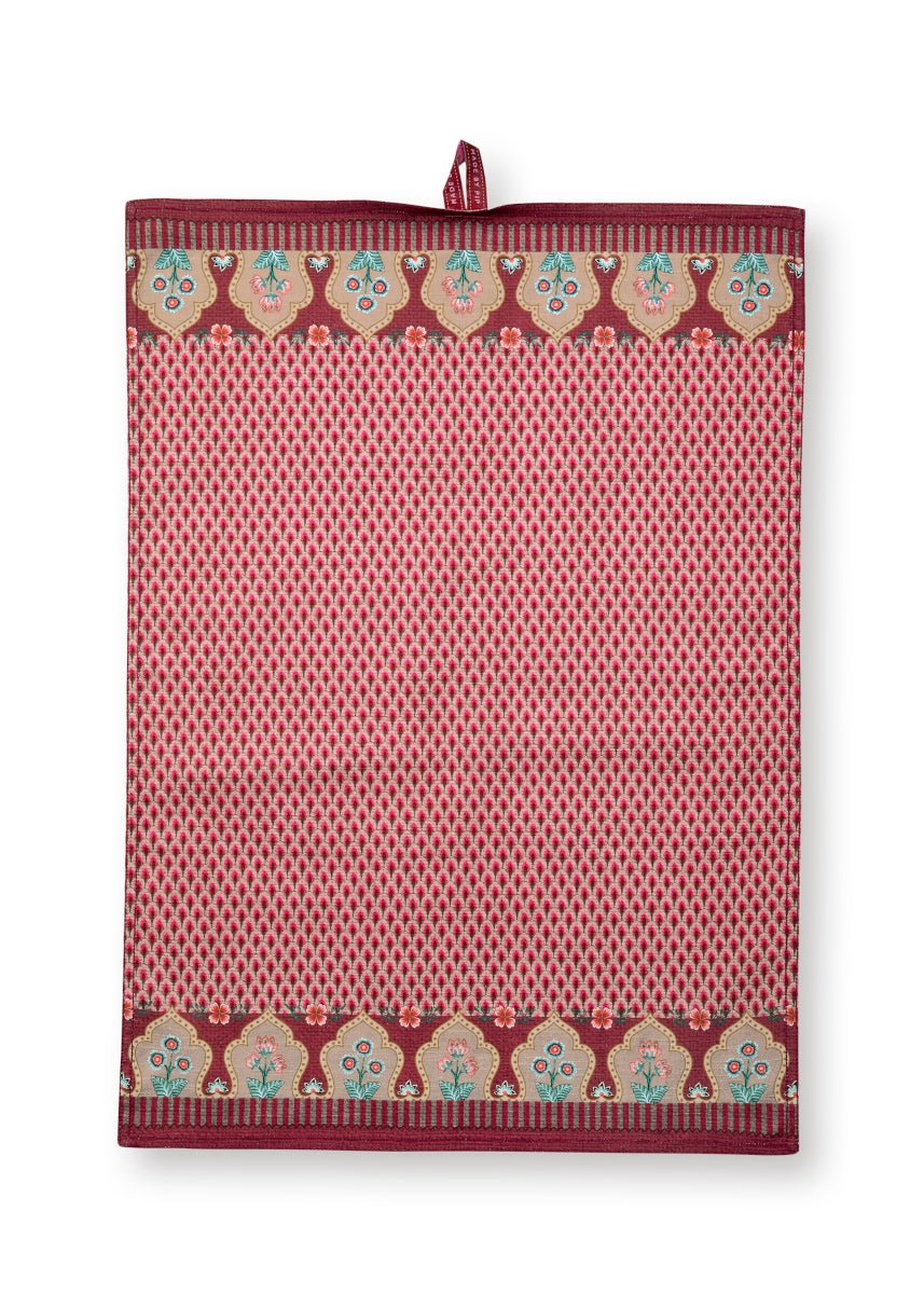 PIP STUDIO Flower Festival Geschirrtuch sc.dark pink 50 x70cm - Produktbild 2