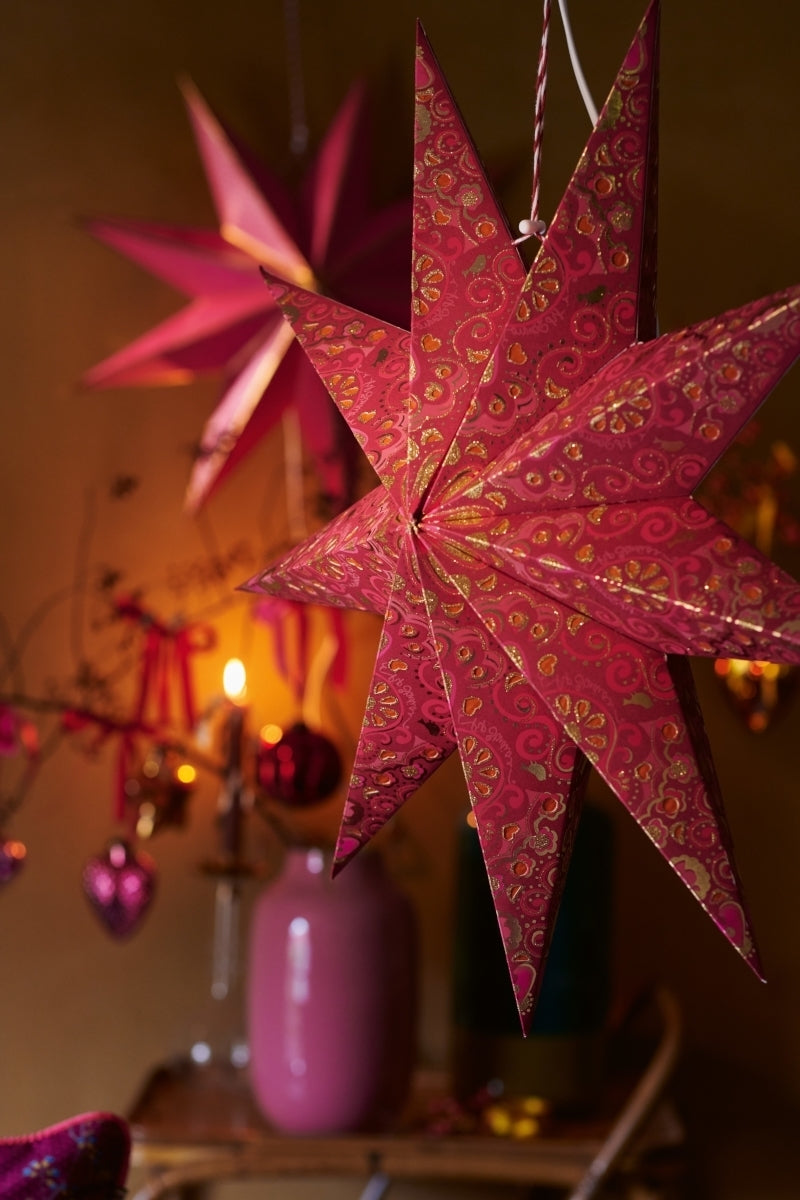 PIP STUDIO Christmas Star Paper overall print red 110 cm - Produktbild 3