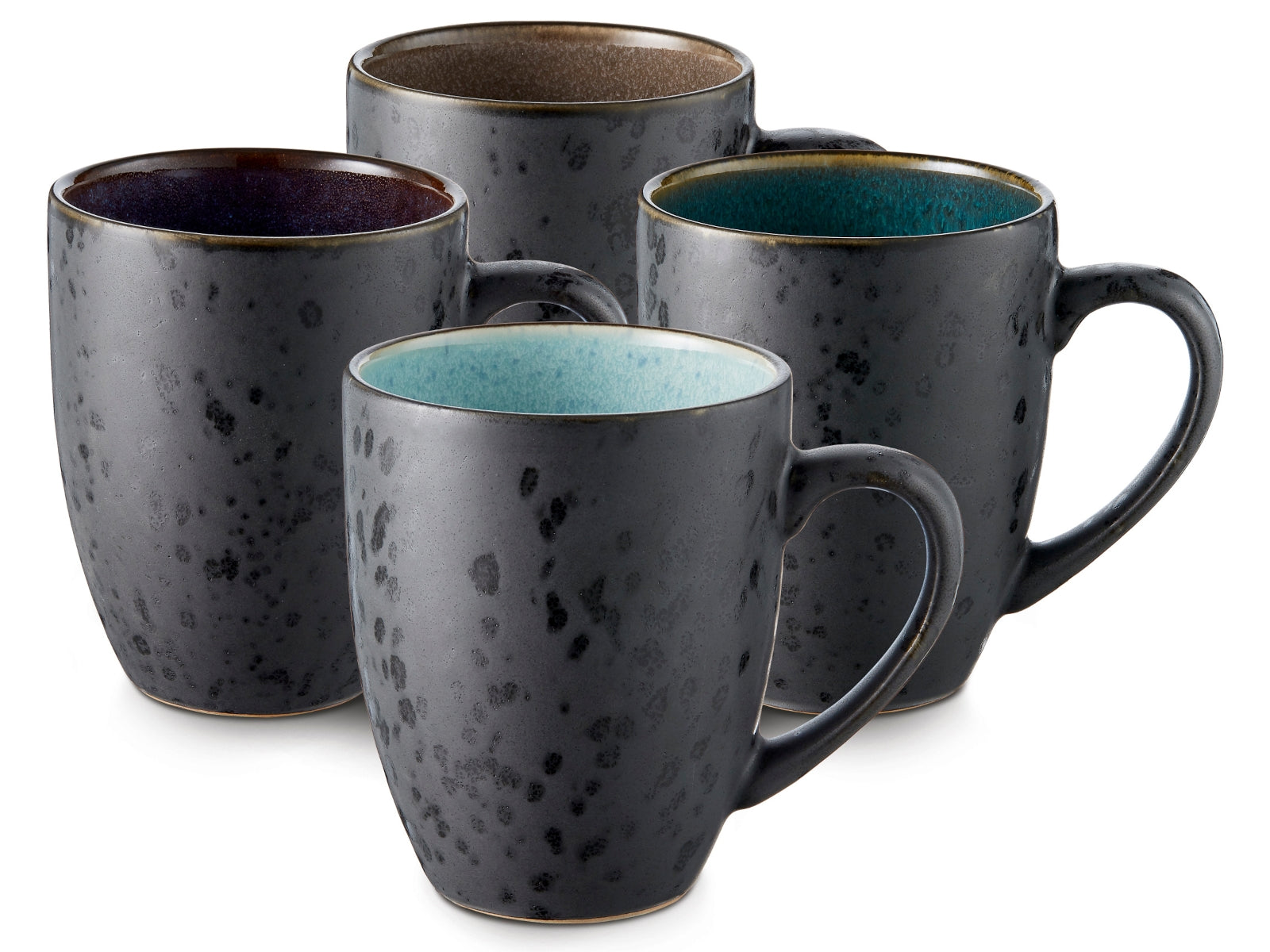 Bitz Becher mit Henkel black/grey/green/dark blue Set4