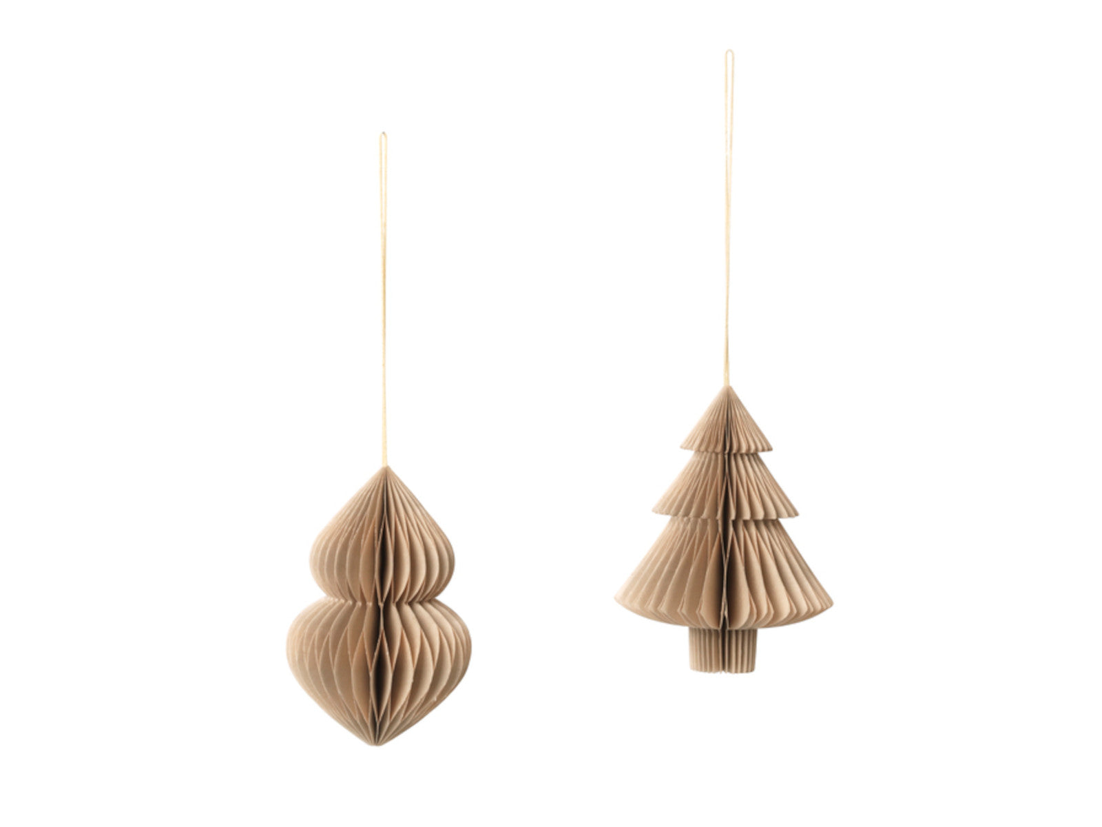 Broste Copenhagen CHRISTMAS MIX Papierhänger natural brown Set2