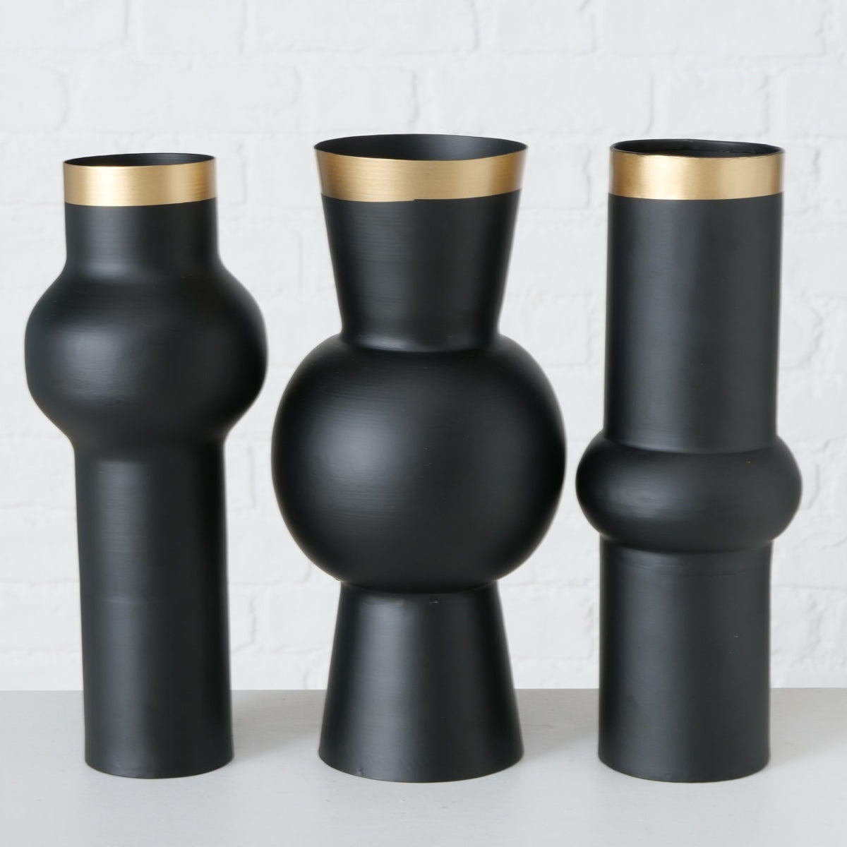 Boltze Varnjo Vase Eisen schwarz sortiert 30 cm (1 Stück) - Produktbild 2