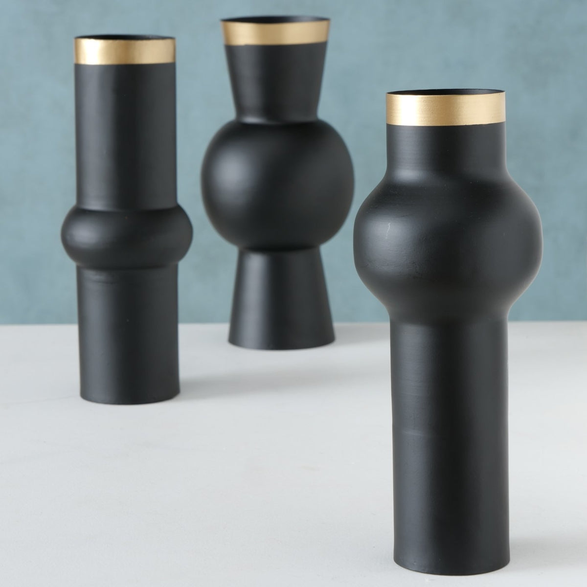 Boltze Varnjo Vase Eisen schwarz sortiert 30 cm (1 Stück) - Produktbild 3