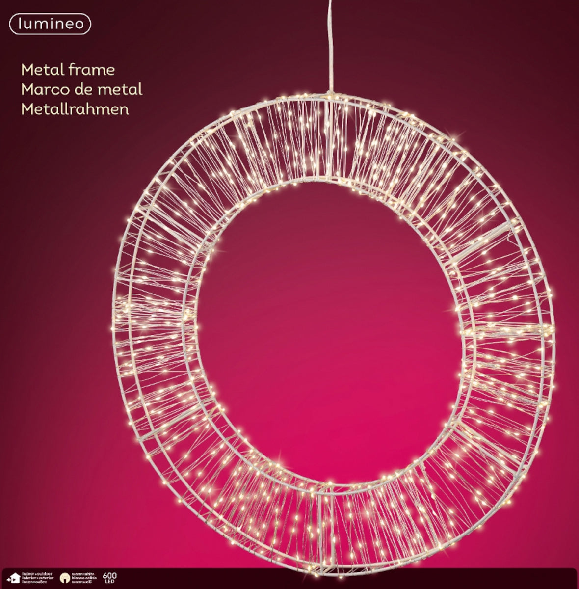 Lumineo Micro LED Kranz weiss 58 cm - Produktbild 2