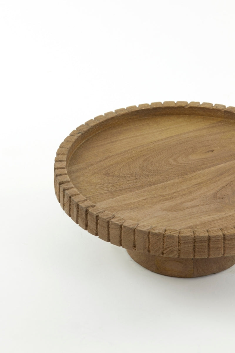 Light & Living Caleta Schale auf Fuß Holz matt 48 cm - Produktbild 3