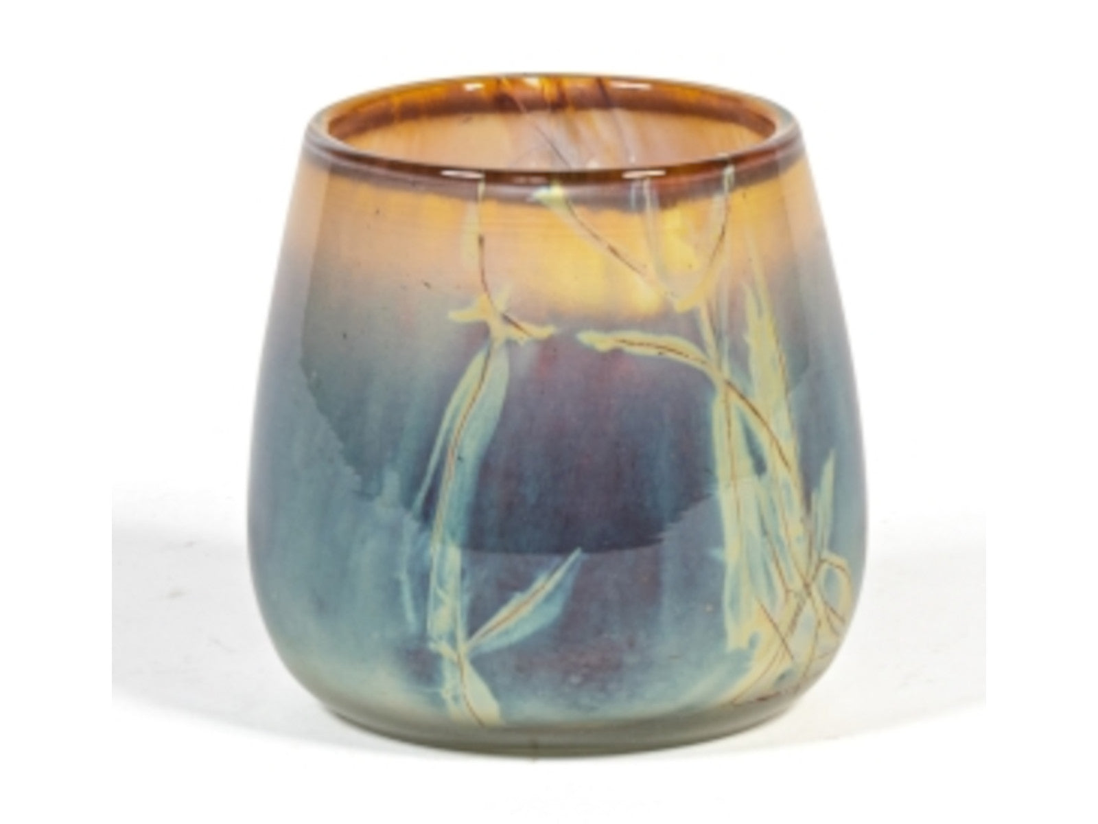 Dekocandle Windlicht Glas grün/ braun Ø 12 x 11 cm (1 Stück)