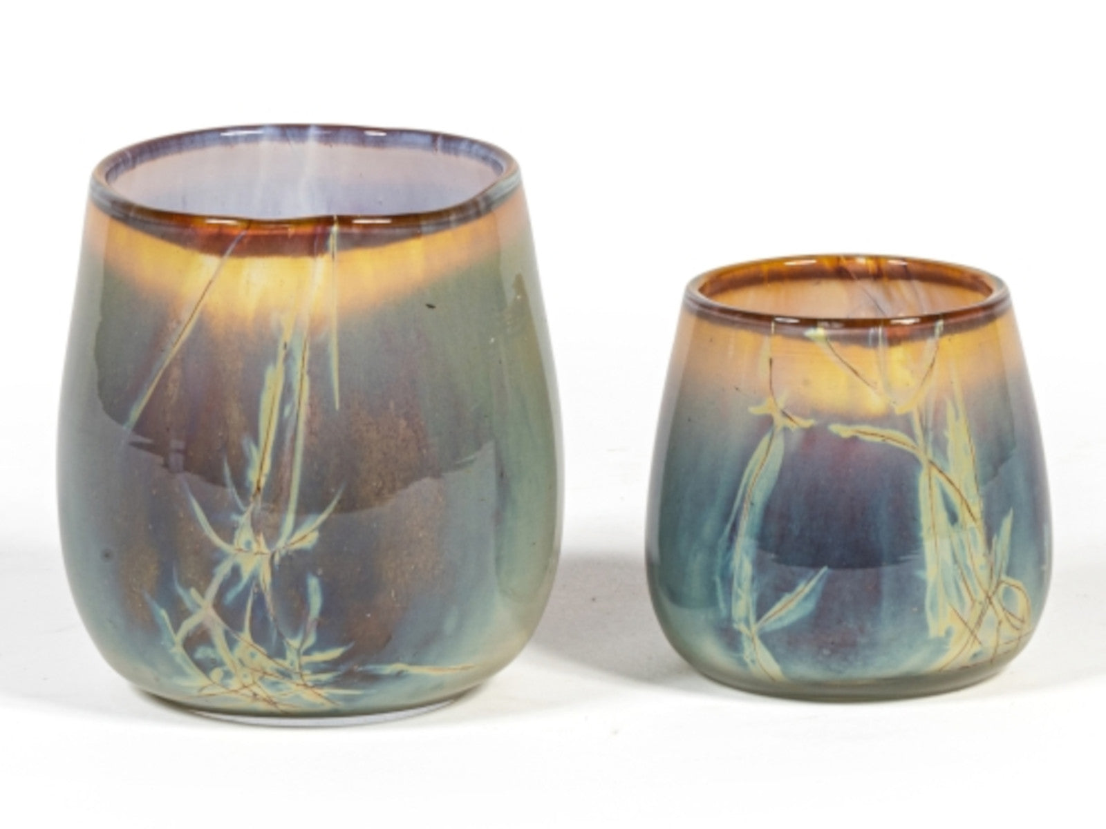 Dekocandle Windlicht Glas grün/ braun Ø 12 x 11 cm (1 Stück) - Produktbild 2