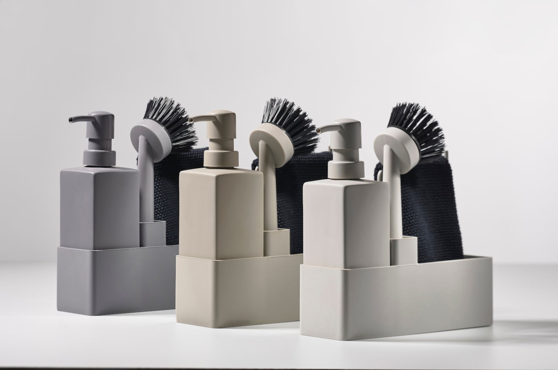 Zone Denmark Geschirrspülset mit Putzlappen warm grey 4tlg - Produktbild 2