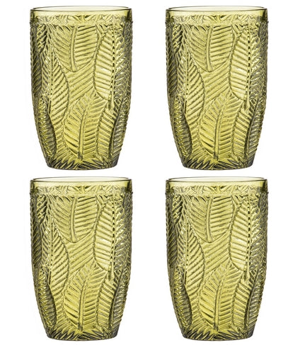 ladelle ARECA Longdrinkglas Olivgrün Set4 - Produktbild 1