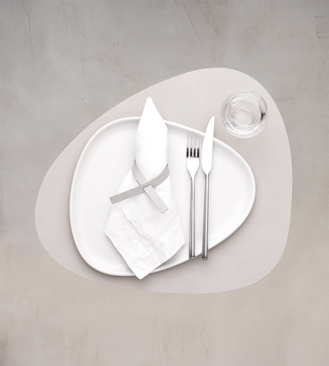 LIND DNA NUPO Tischset Curve L oyster white 37 x 44 cm - Produktbild 2
