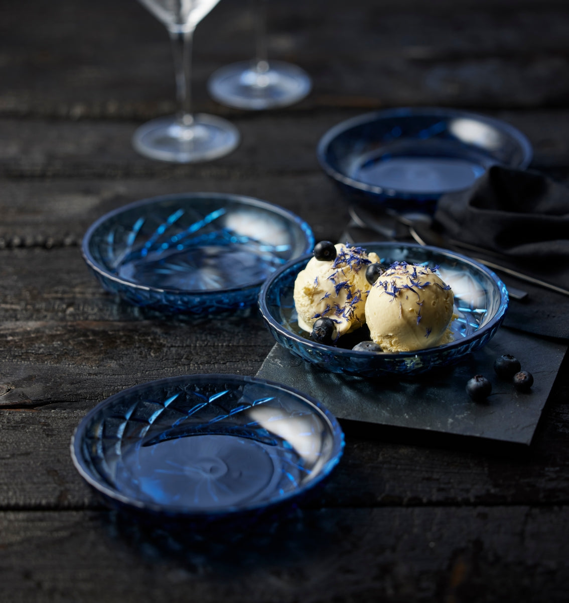 Lyngby Sorrento Teller Glas blau 16 cm Set4 - Produktbild 6