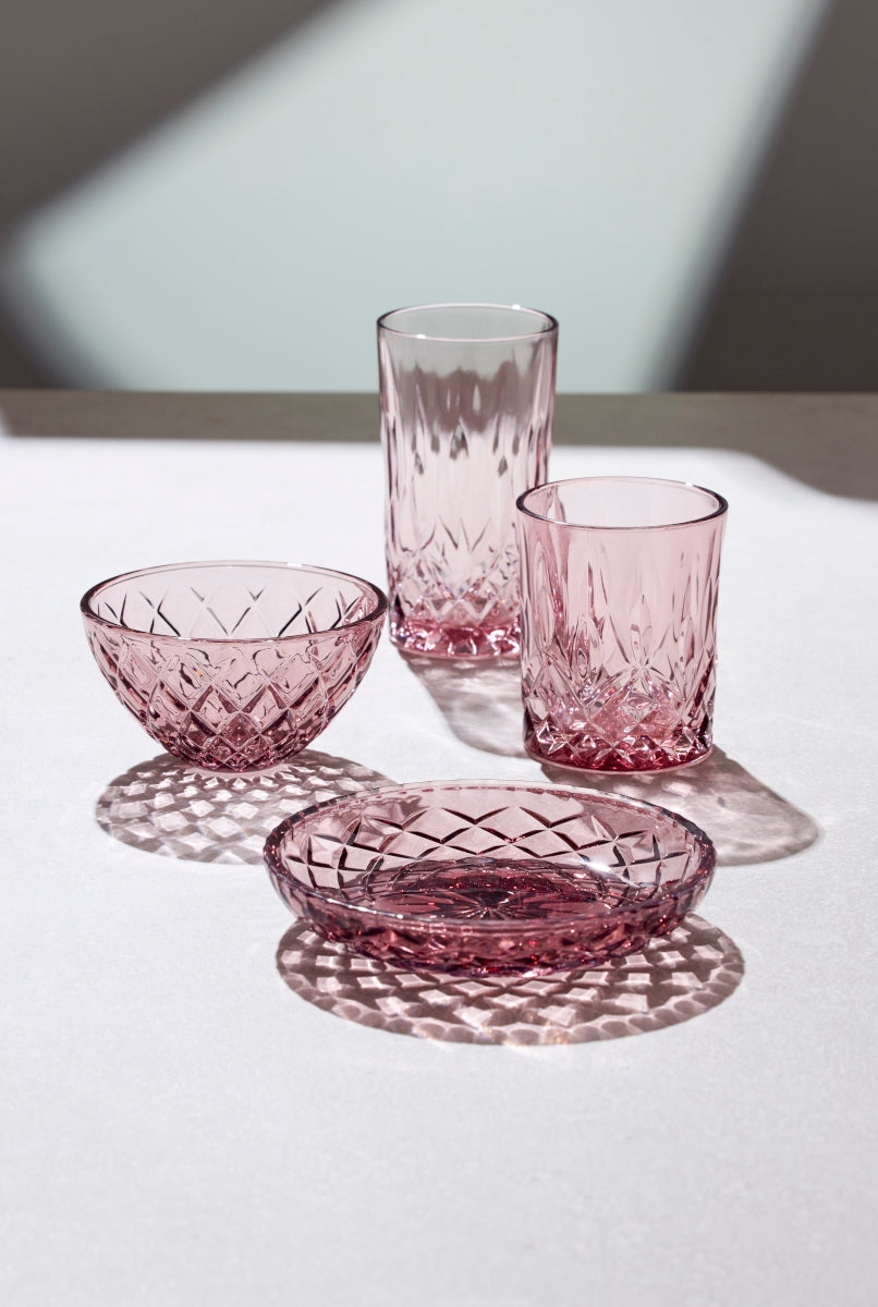 Lyngby Sorrento Teller Glas pink 16 cm Set4 - Produktbild 4