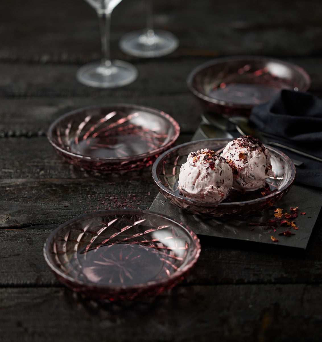 Lyngby Sorrento Teller Glas pink 16 cm Set4 - Produktbild 5