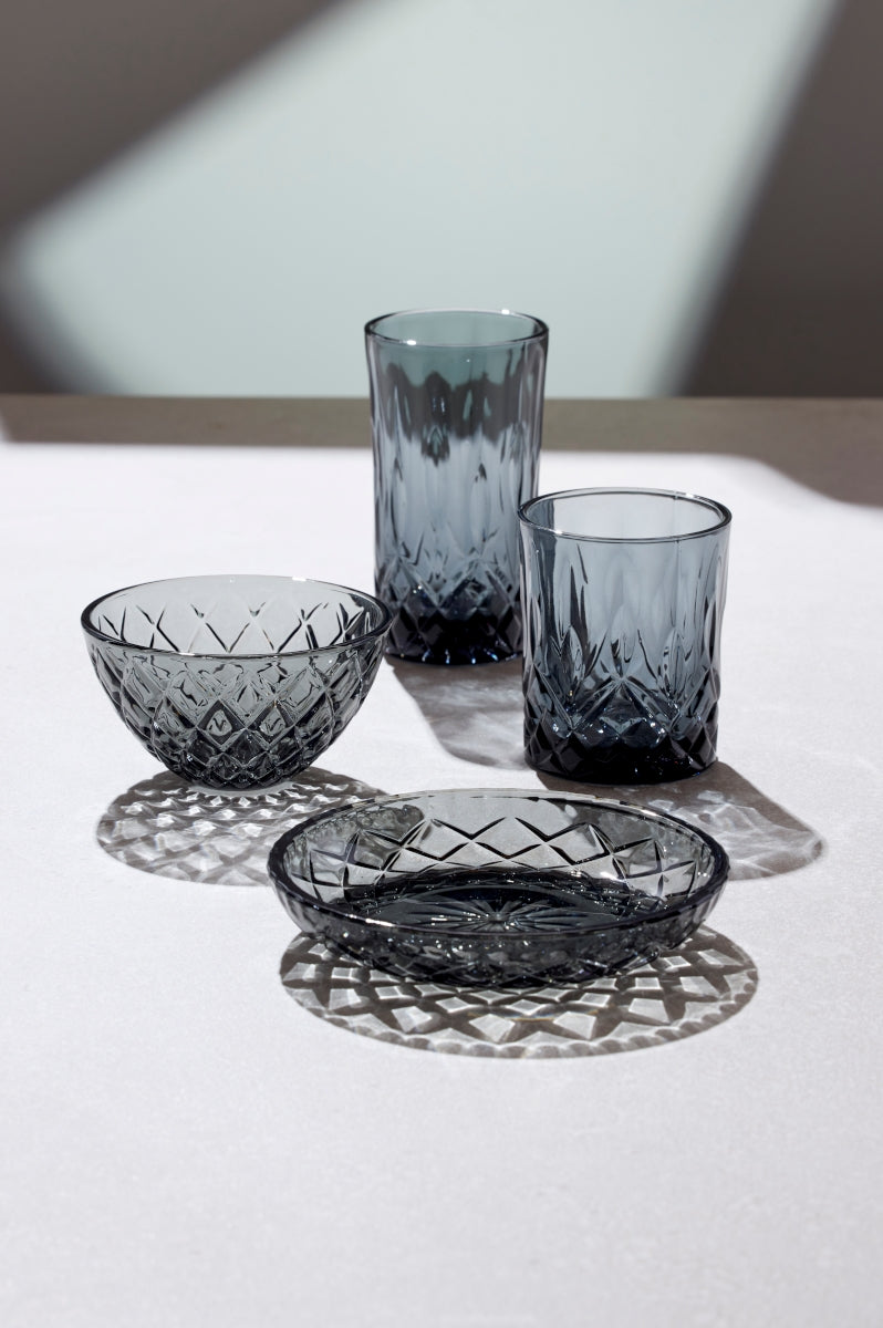 Lyngby Sorrento Schale Glas grau 12 cm Set4 - Produktbild 4