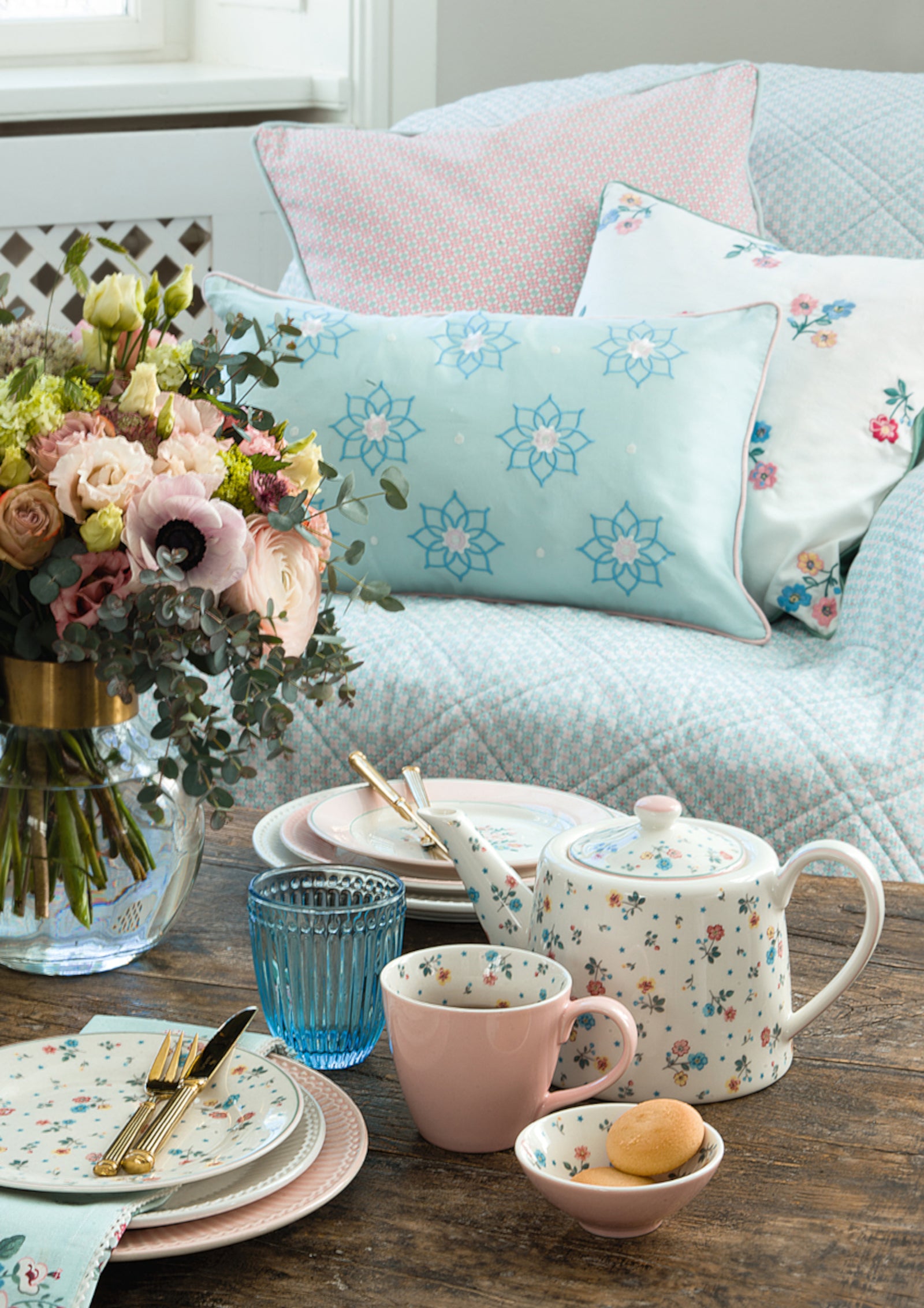 Greengate Inge-Marie Kissenhülle pale pink 50x50cm - Produktbild 2