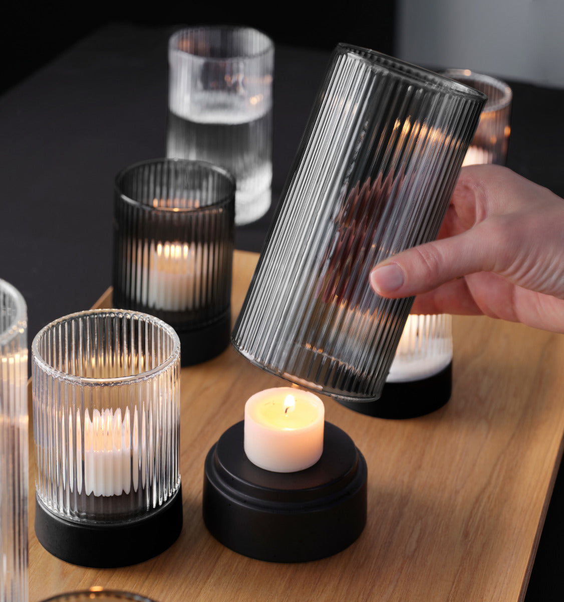 ASA Selection Juna Windlicht mit Porzellanfuß clear 9,6cm - Produktbild 3