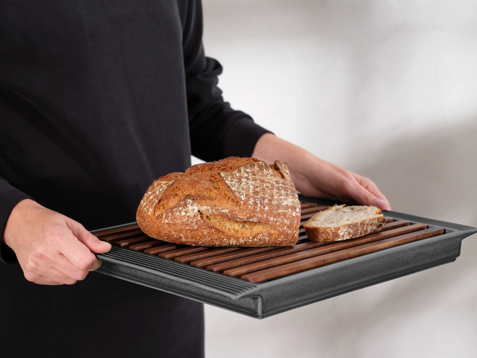ASA kitchen'art Brotschneidebrett schwarz 42x30x3,3cm - Produktbild 4