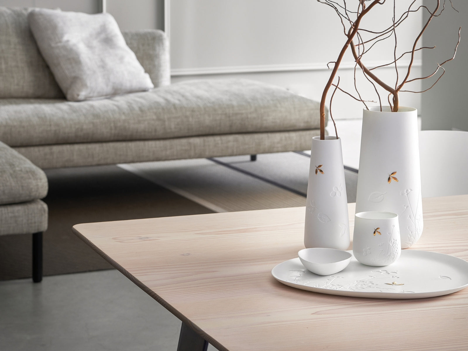 räder Vase klein Goldenes Blatt weiß 21cm - Produktbild 4