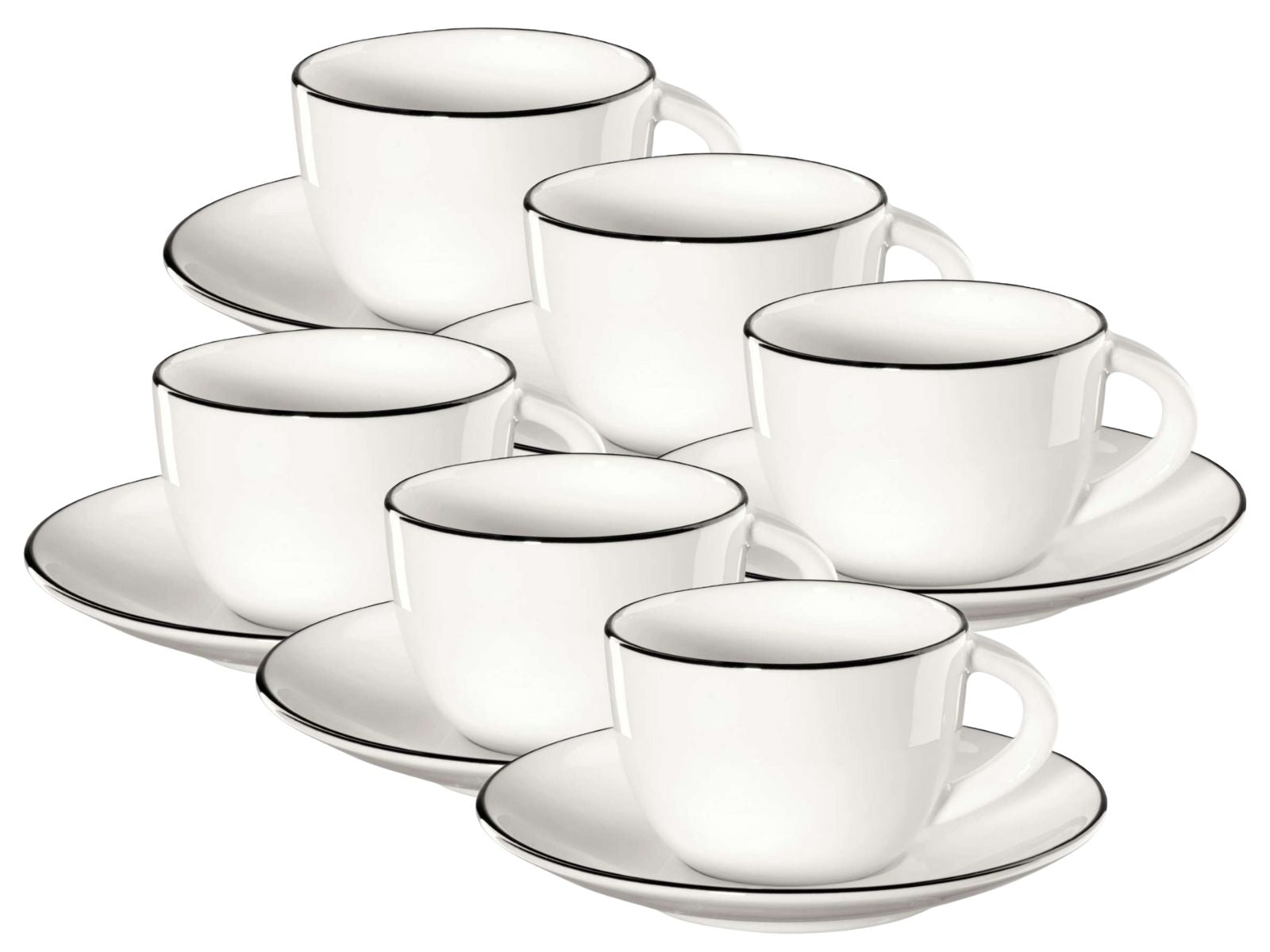 ASA Selection à table ligne noire Espressotasse mit Untertasse 0,07l Set6