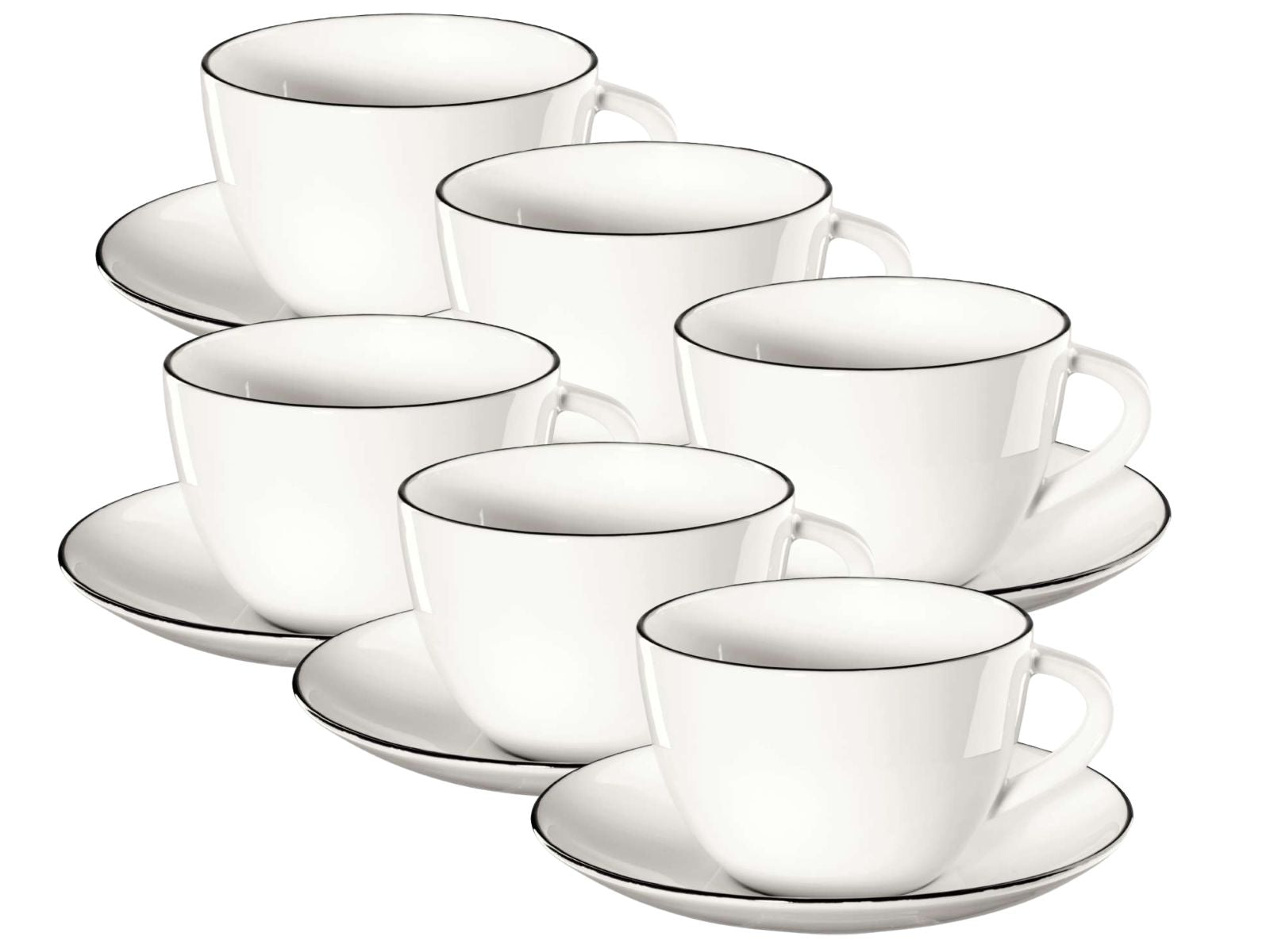 ASA Selection à table ligne noire Kaffeetasse mit Untertasse 0,2l Set6