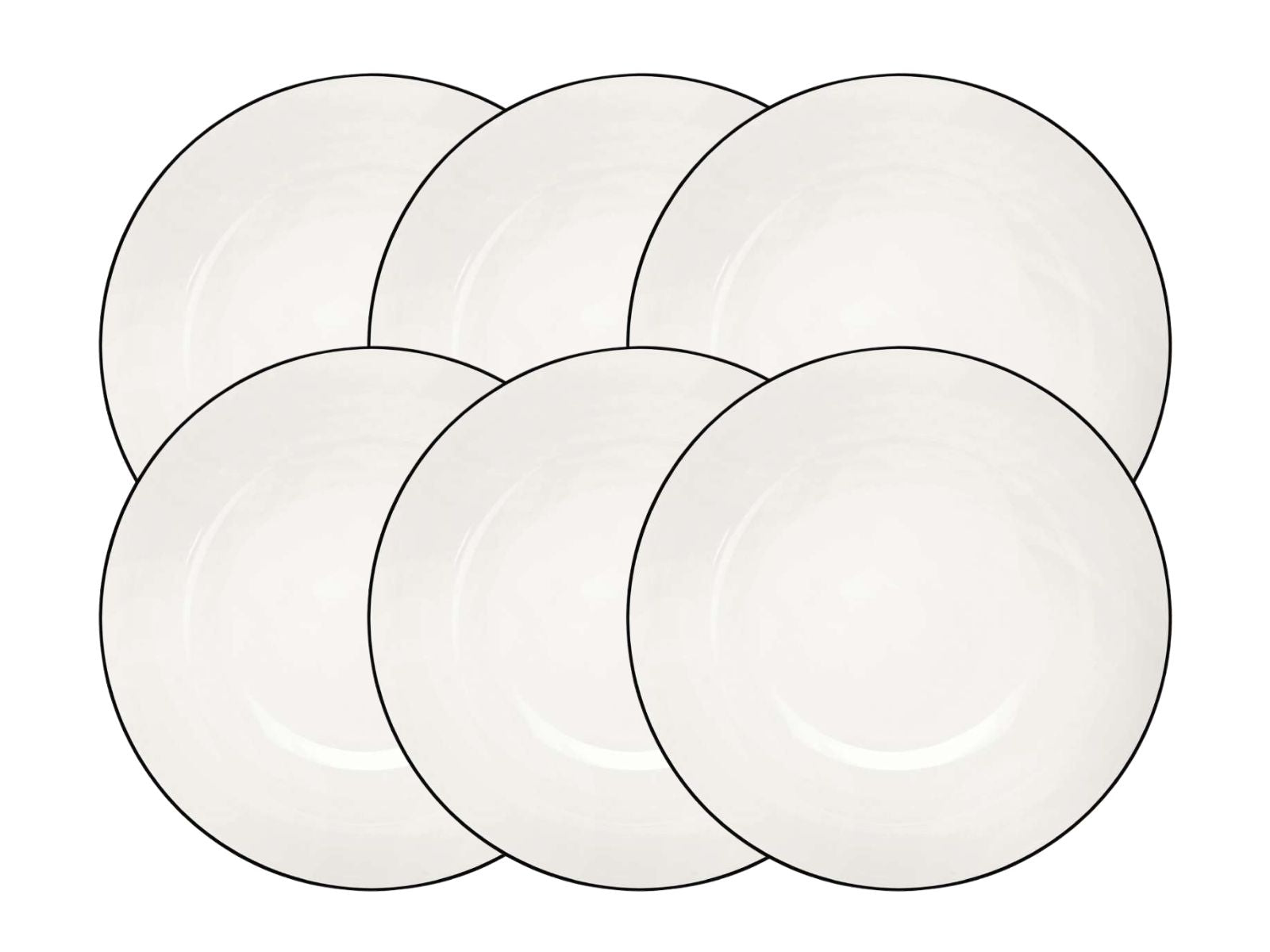 ASA Selection à table ligne noire Pasta-/Suppenteller 22cm Set6