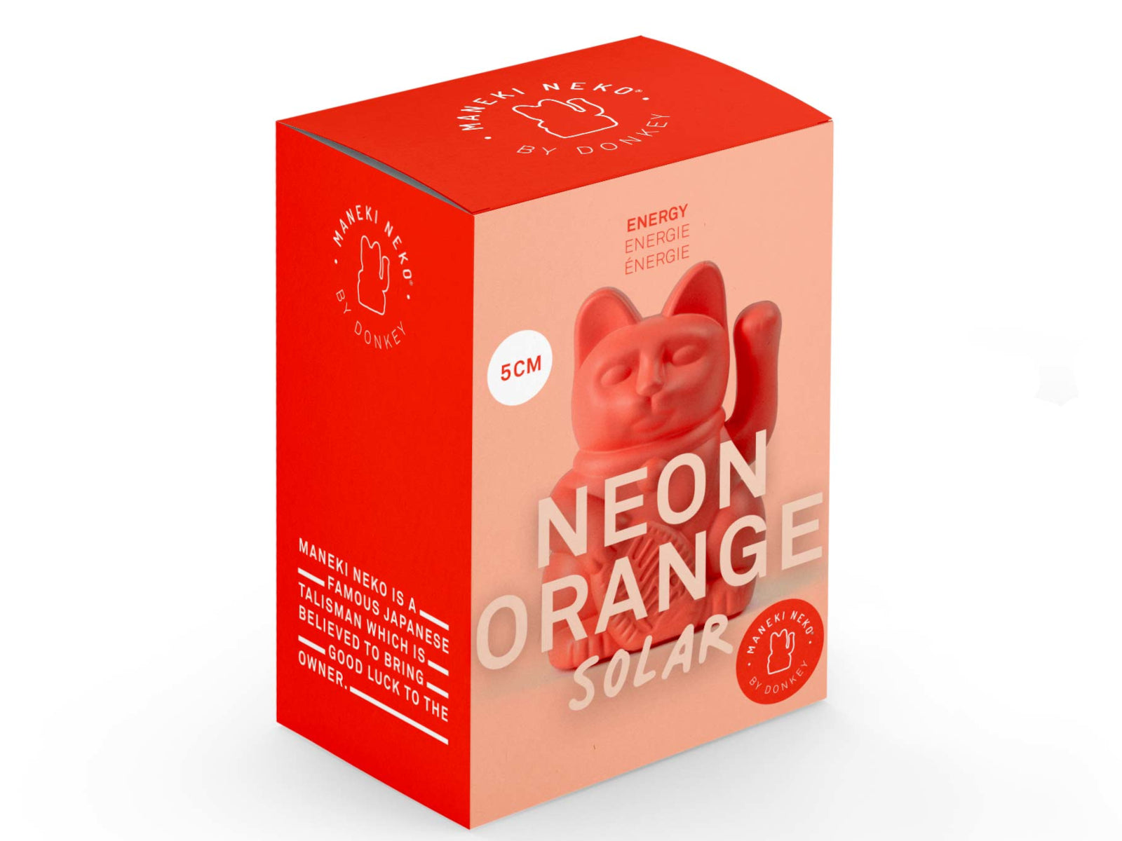 Donkey Products Lucky Cat Solar Winkekatze neon orange 6,5cm - Produktbild 3