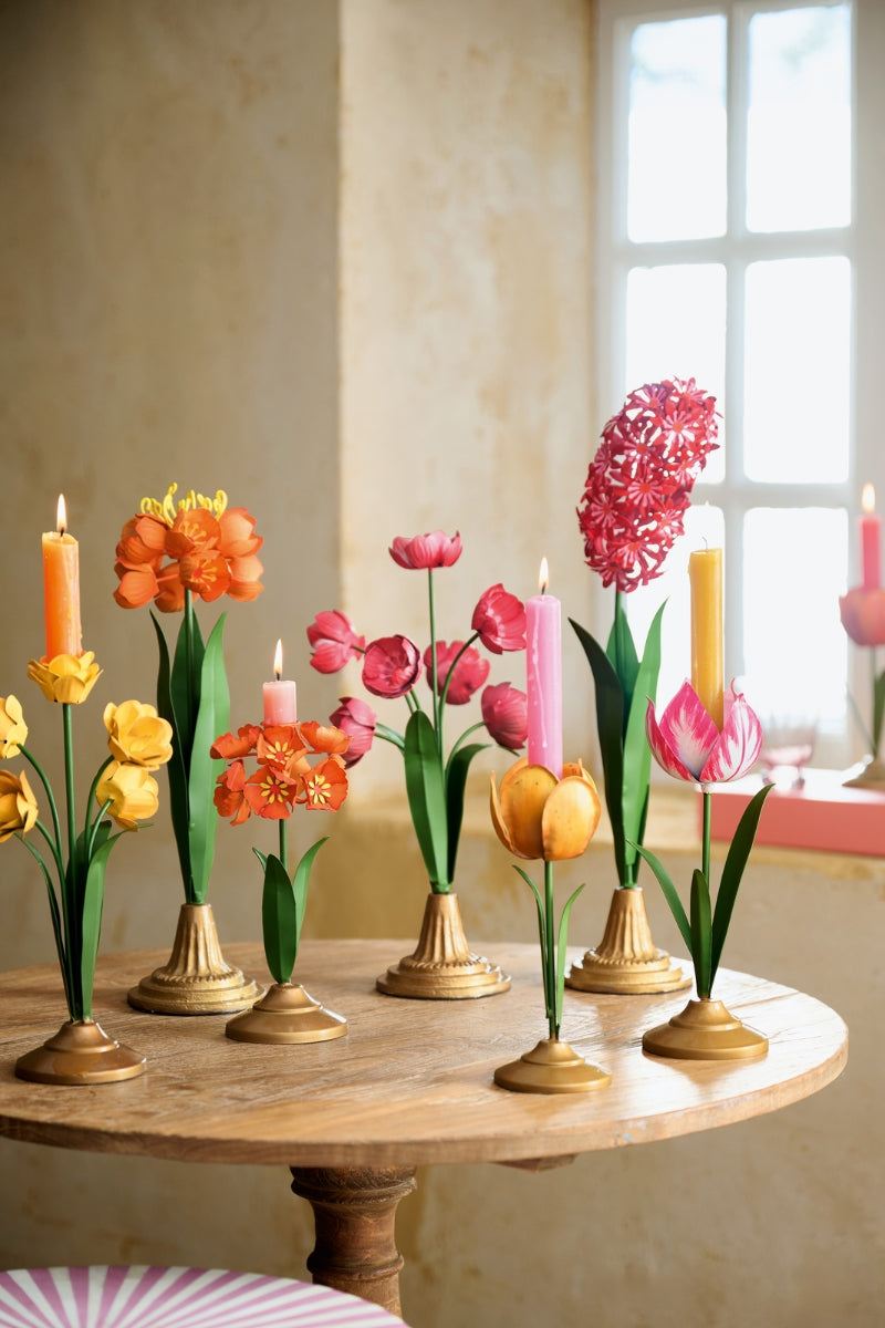 PIP STUDIO Metal Flower Kerzenhalter gelb 27,5cm - Produktbild 5