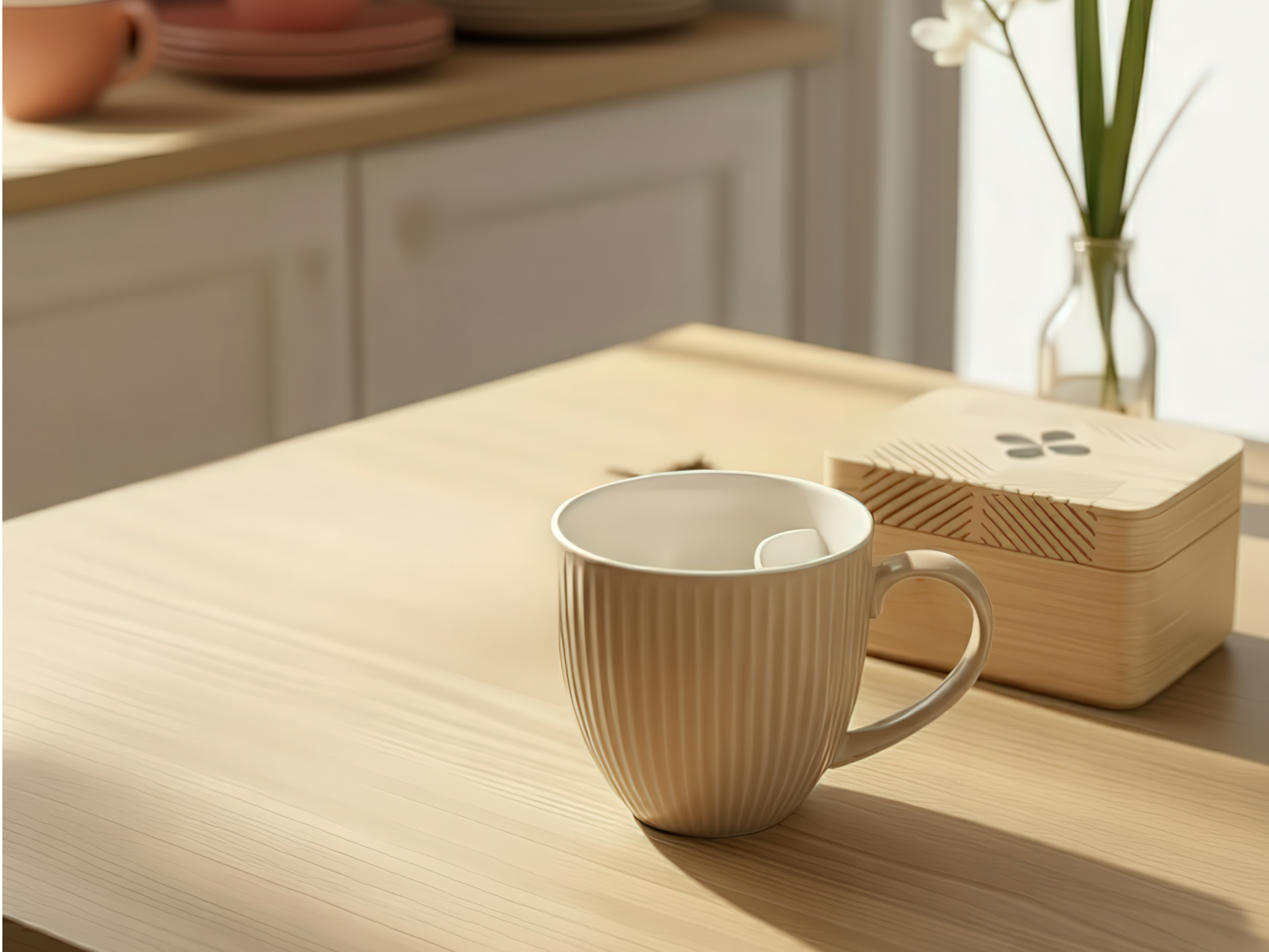 Cangoo Cup® Embossed Beige Teebecher mit Beutelablage 0,33l - Produktbild 4