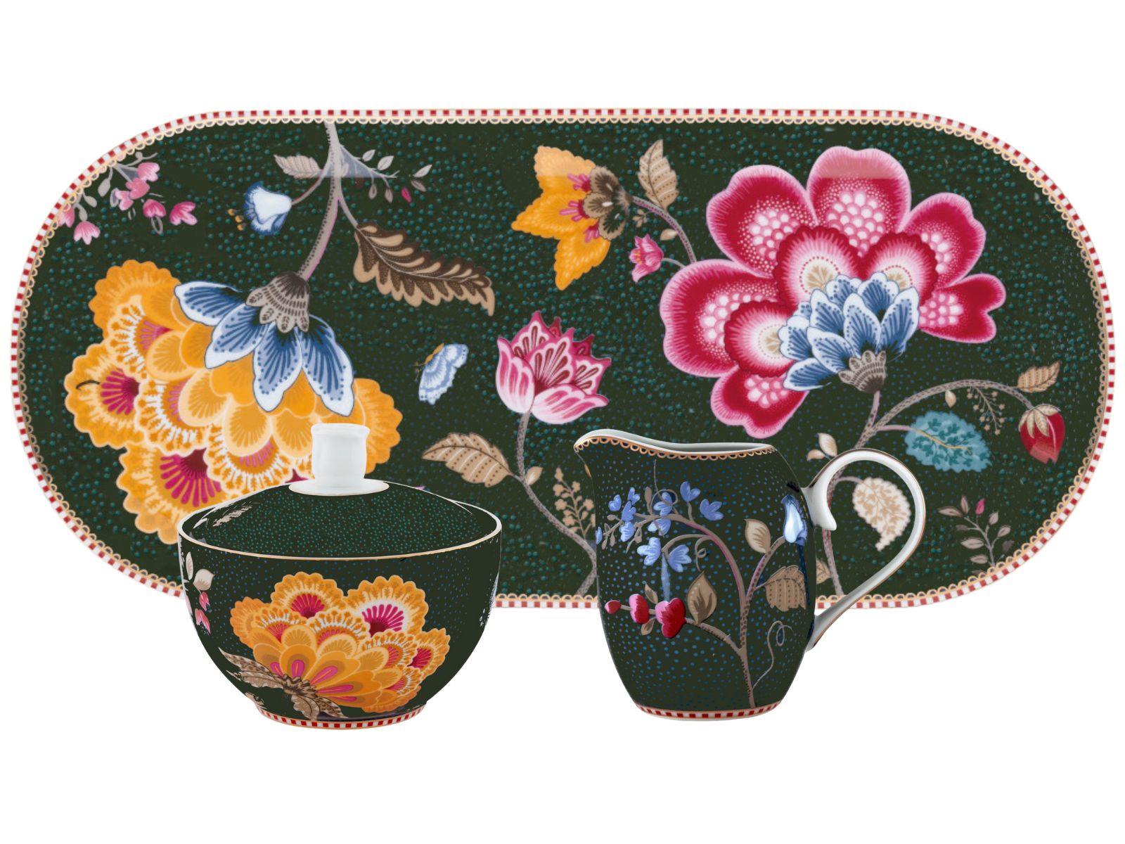 PIP STUDIO Fantasy Green Milch-und Zucker Set3