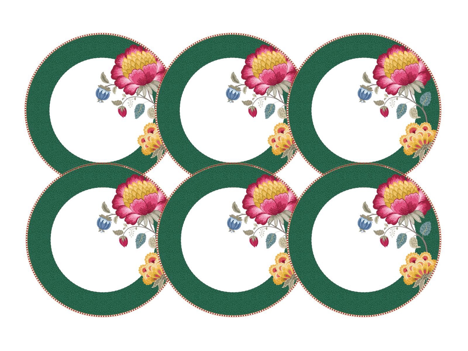 PIP STUDIO Fantasy Green Speiseteller 26,5cm Set6