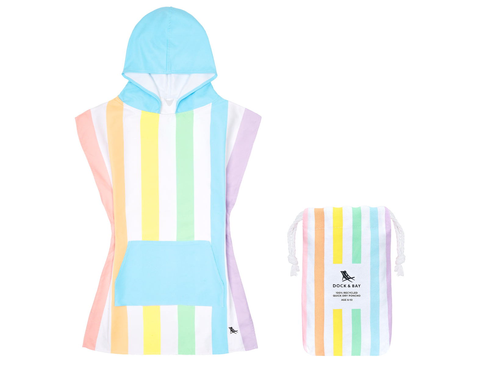 Dock & Bay Kinder-Badeponcho Unicorn Waves 75x55cm