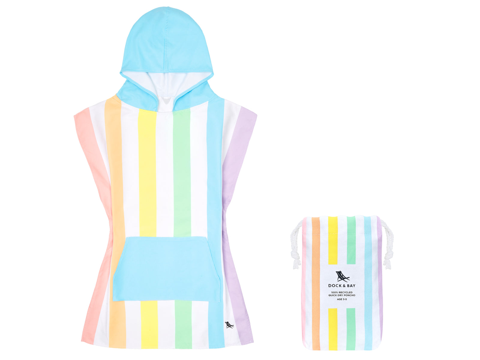 Dock & Bay Kinder-Badeponcho Unicorn Waves 66x49cm