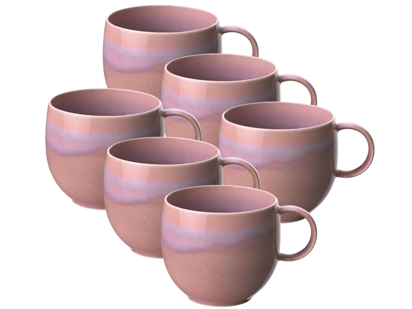 like. by Villeroy & Boch Perlemor Coral Becher mit Henkel 0,29 l Set6