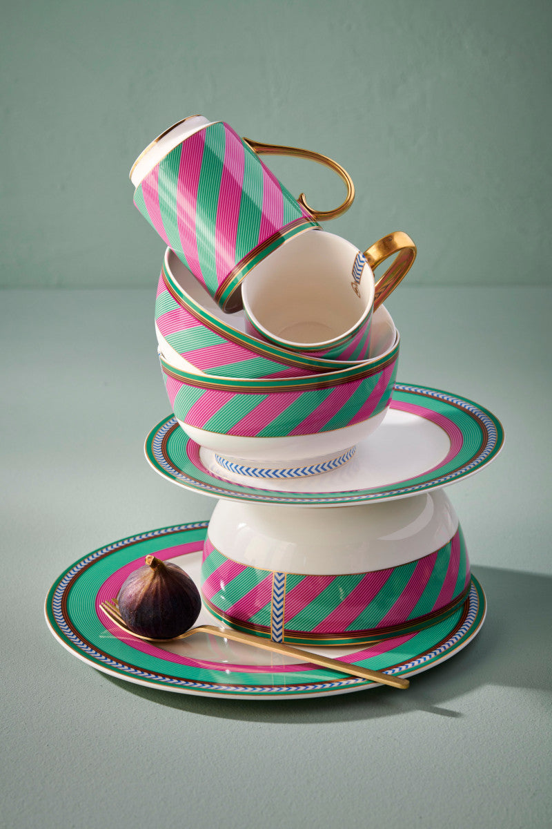 PIP STUDIO Chique Stripes Bowl pink-green 20,5cm - Produktbild 5