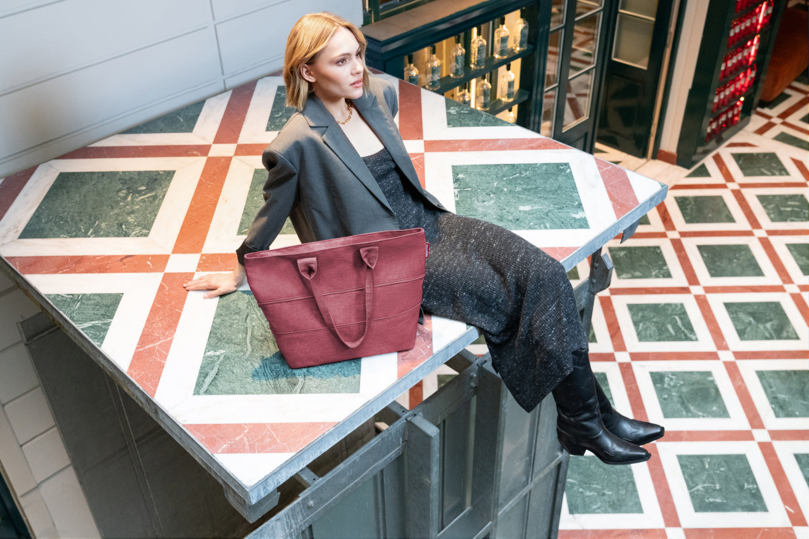 reisenthel shopper e1 twist maroon - Produktbild 4