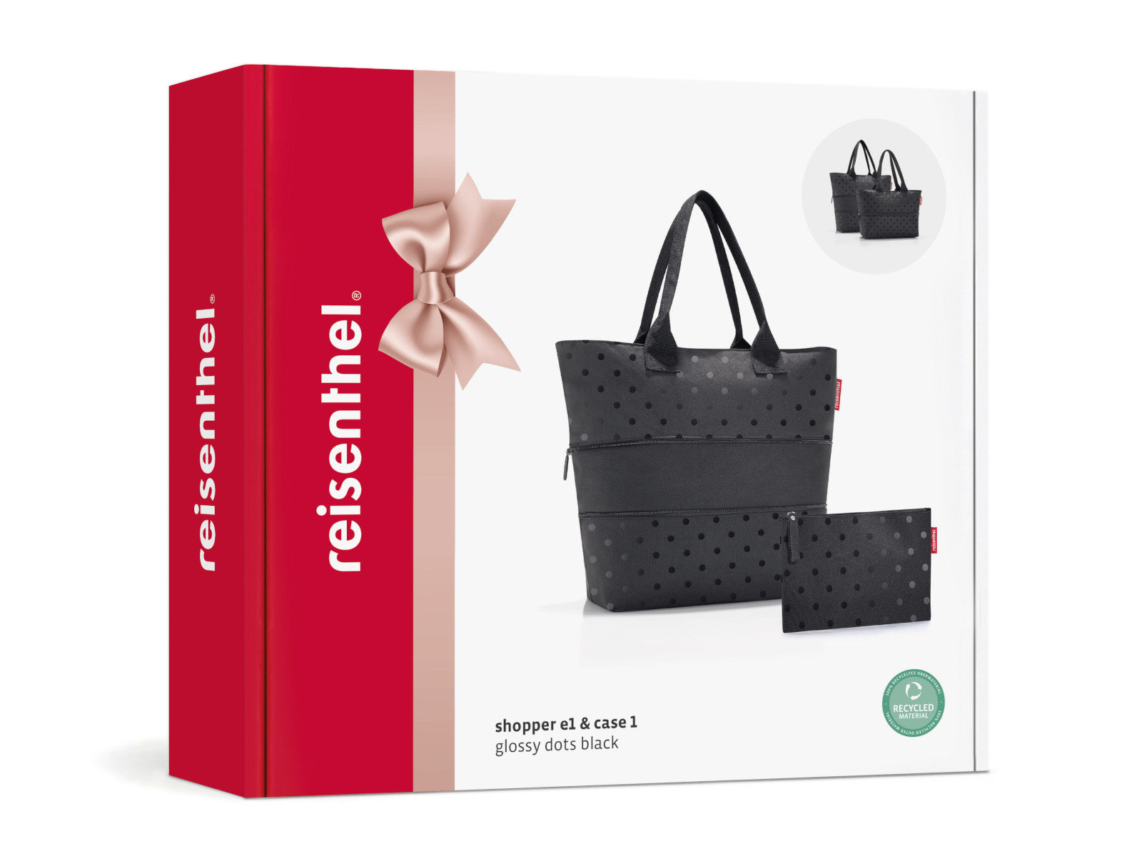 reisenthel shopper e1 glossy dots black Set2