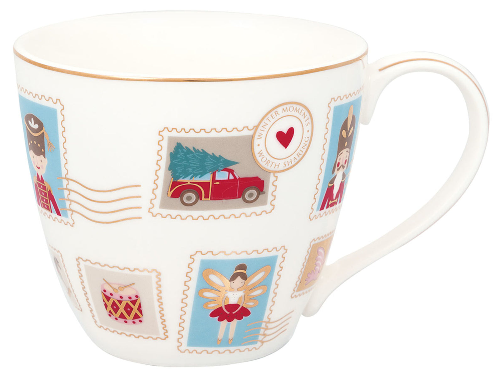 Greengate Xmas letter Tasse white 0,3l