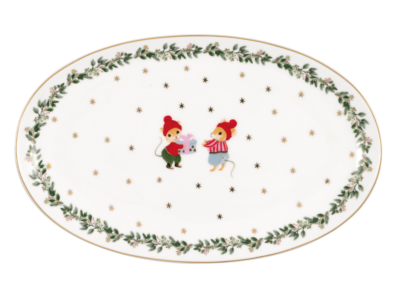 Greengate Joanni Servierplatte oval weiß 24x15cm