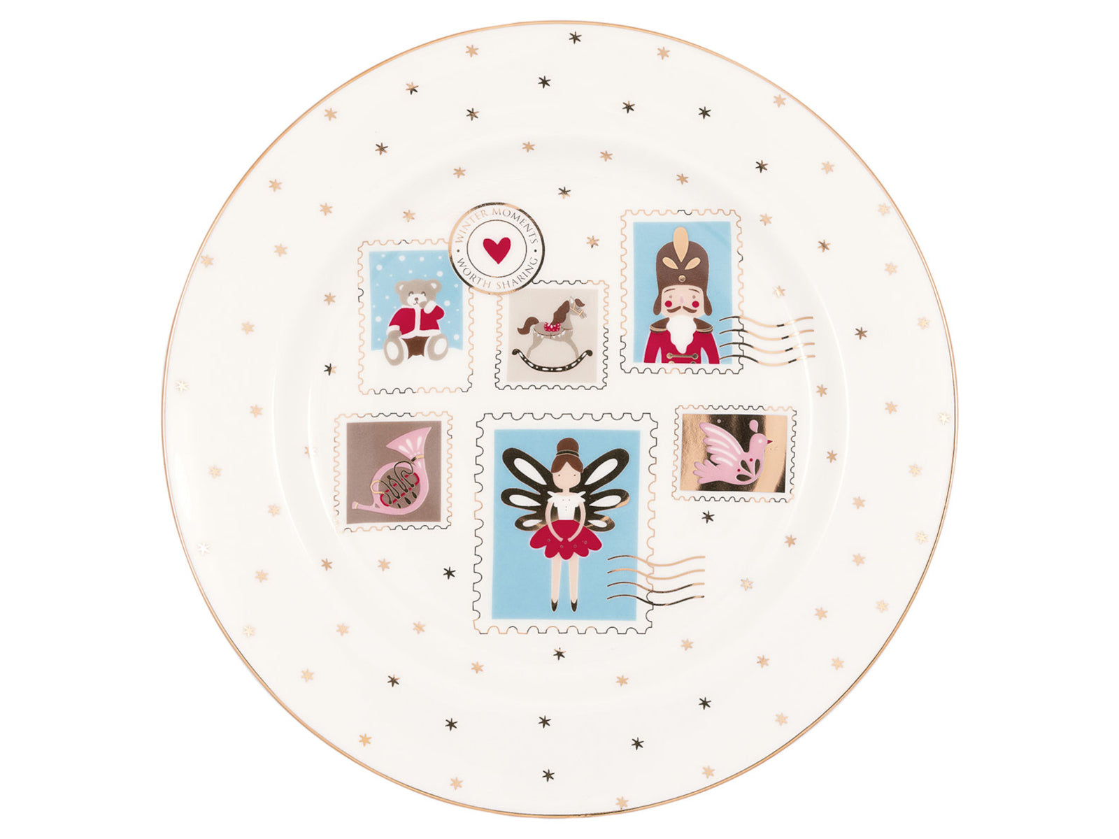 Greengate Xmas letter Frühstücksteller white 20,5cm